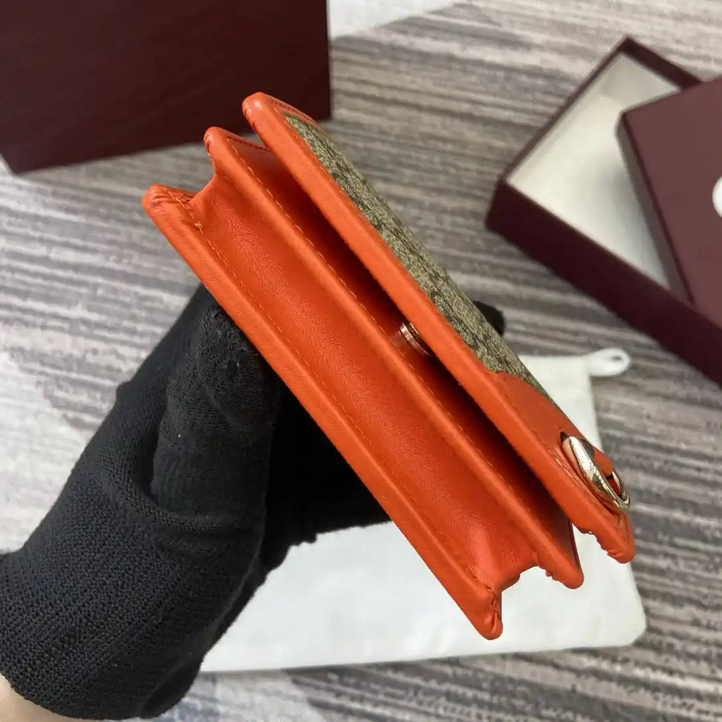 Gucci GG Emblem small wallet 820692 Biege & orange