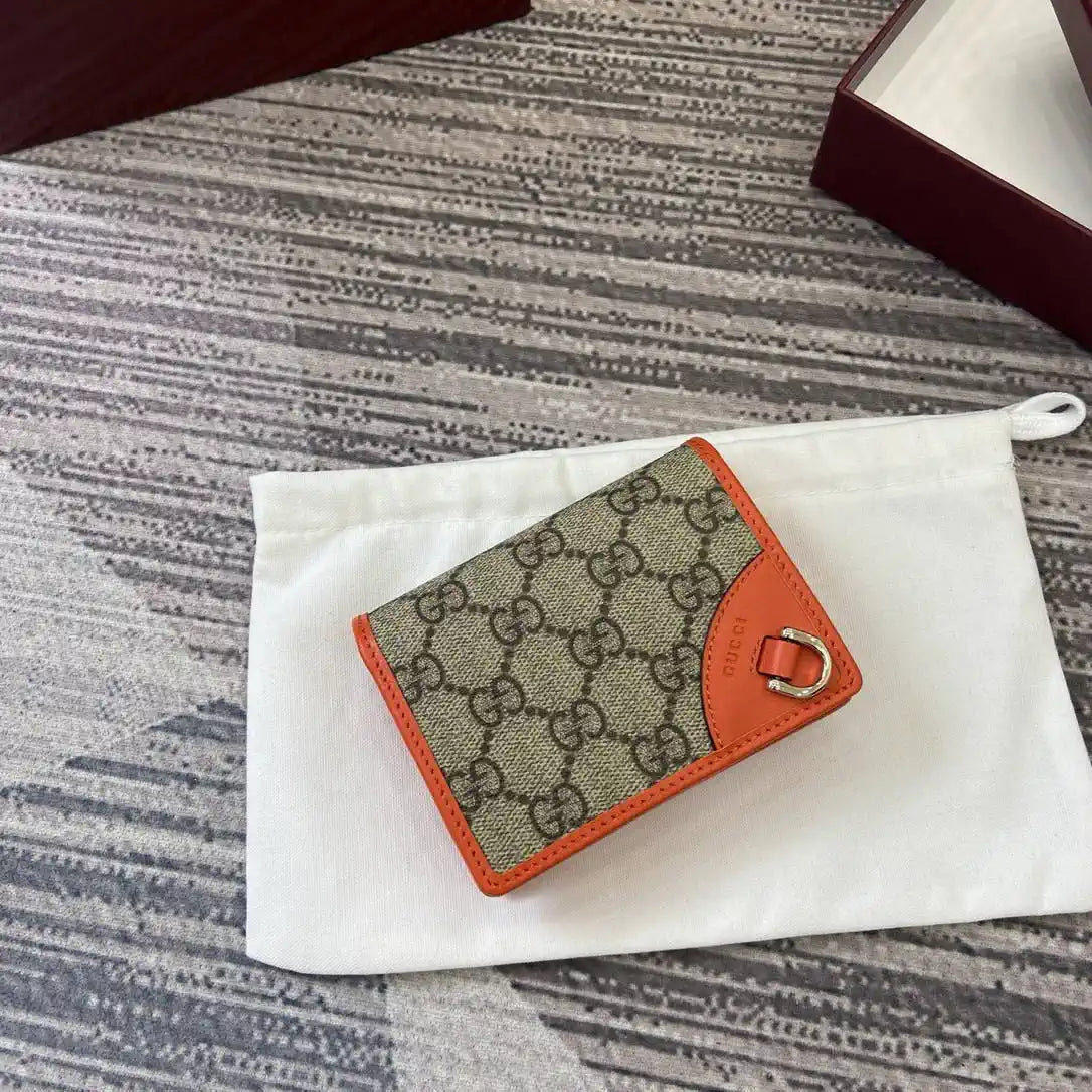 Gucci GG Emblem small wallet 820692 Biege & orange