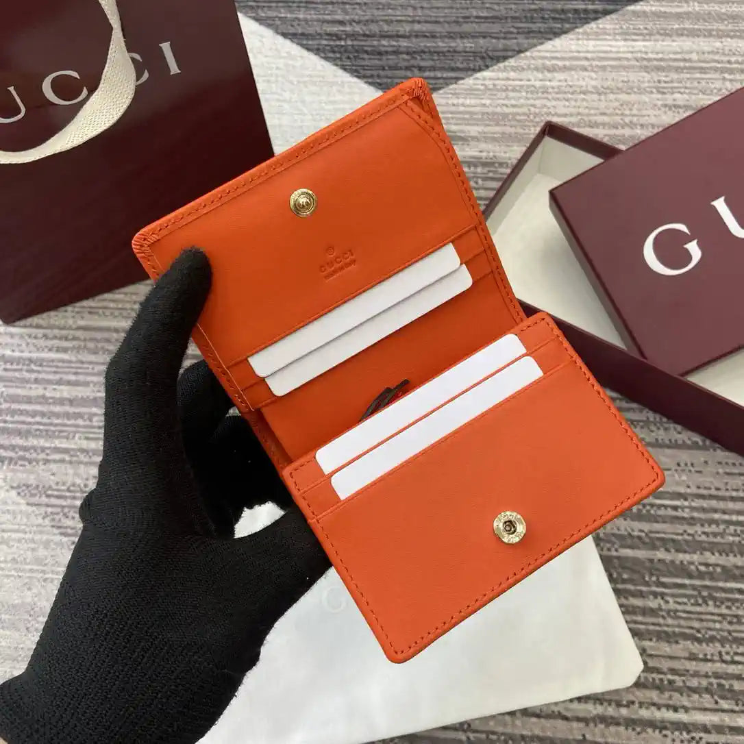 Gucci GG Emblem small wallet 820692 Biege & orange