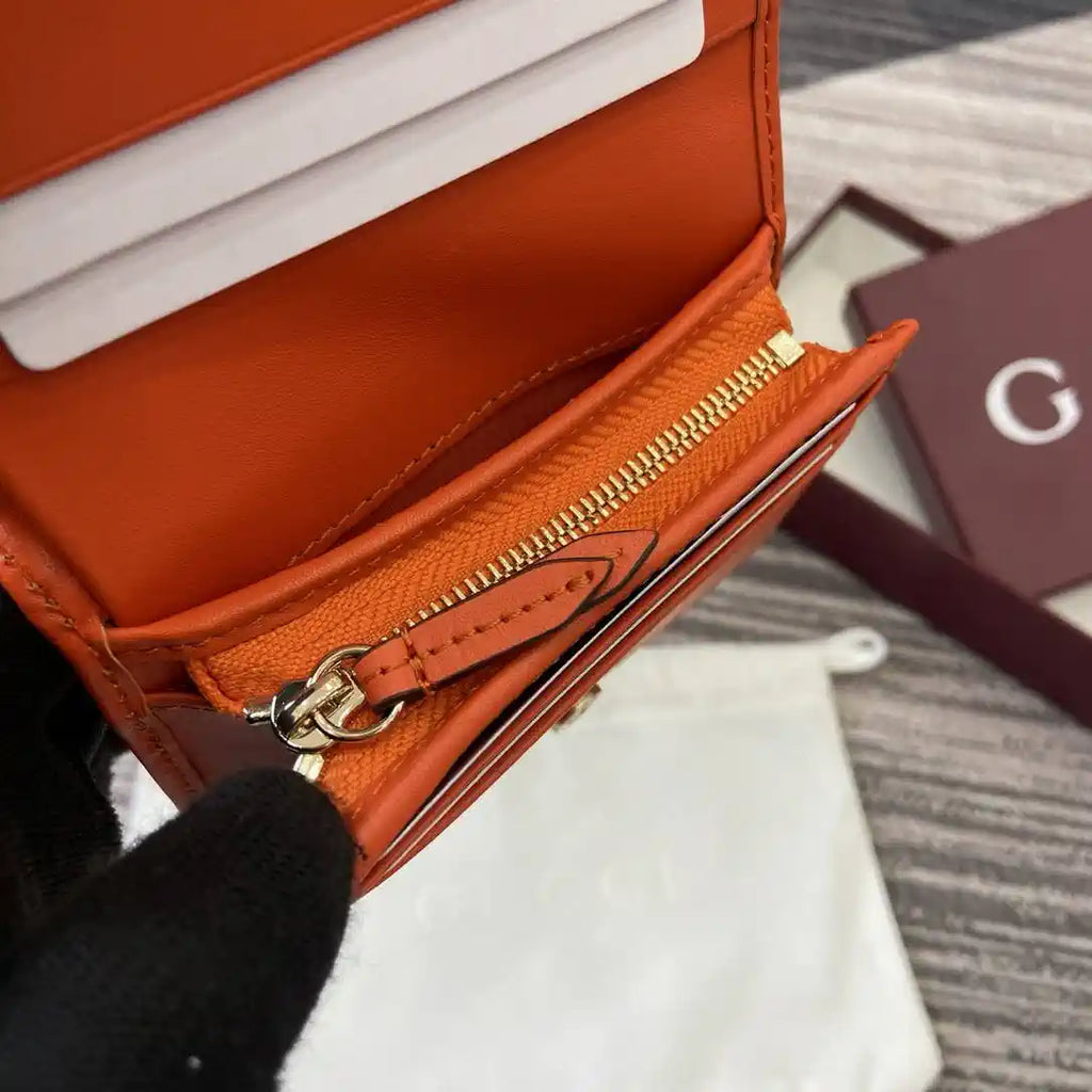 Gucci GG Emblem small wallet 820692 Biege & orange