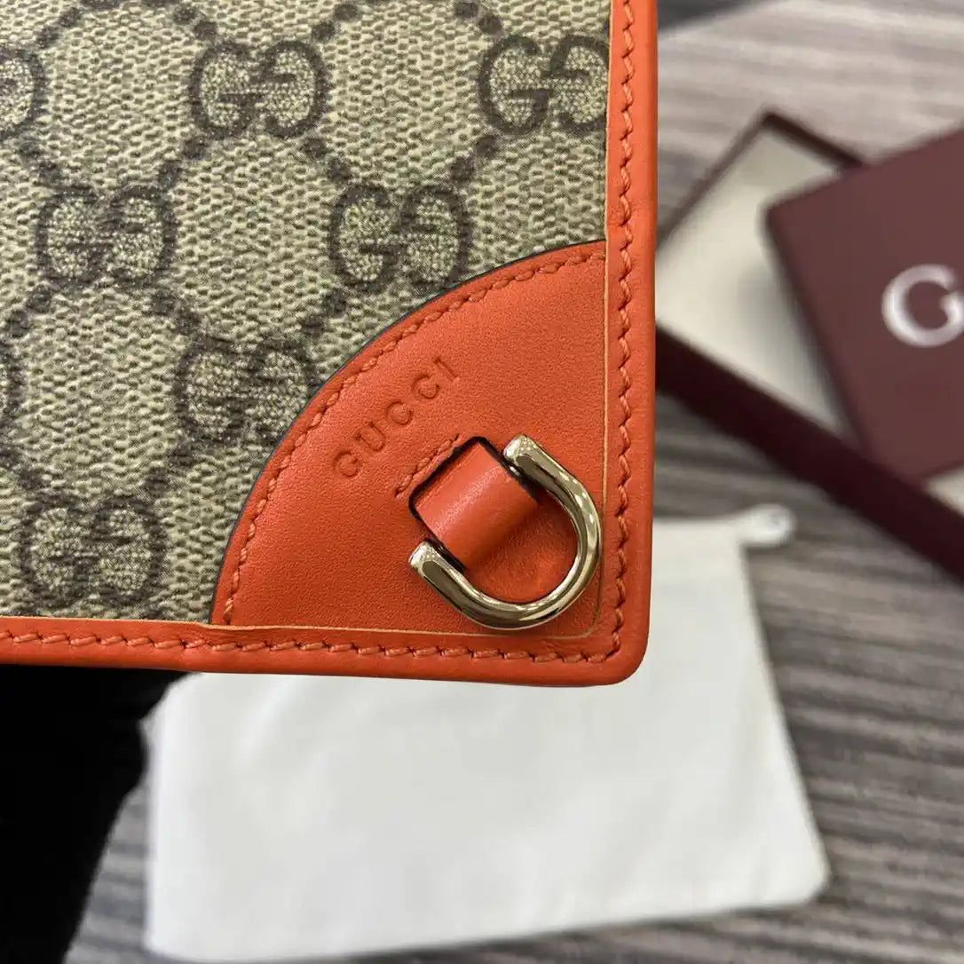 Gucci GG Emblem small wallet 820692 Biege & orange