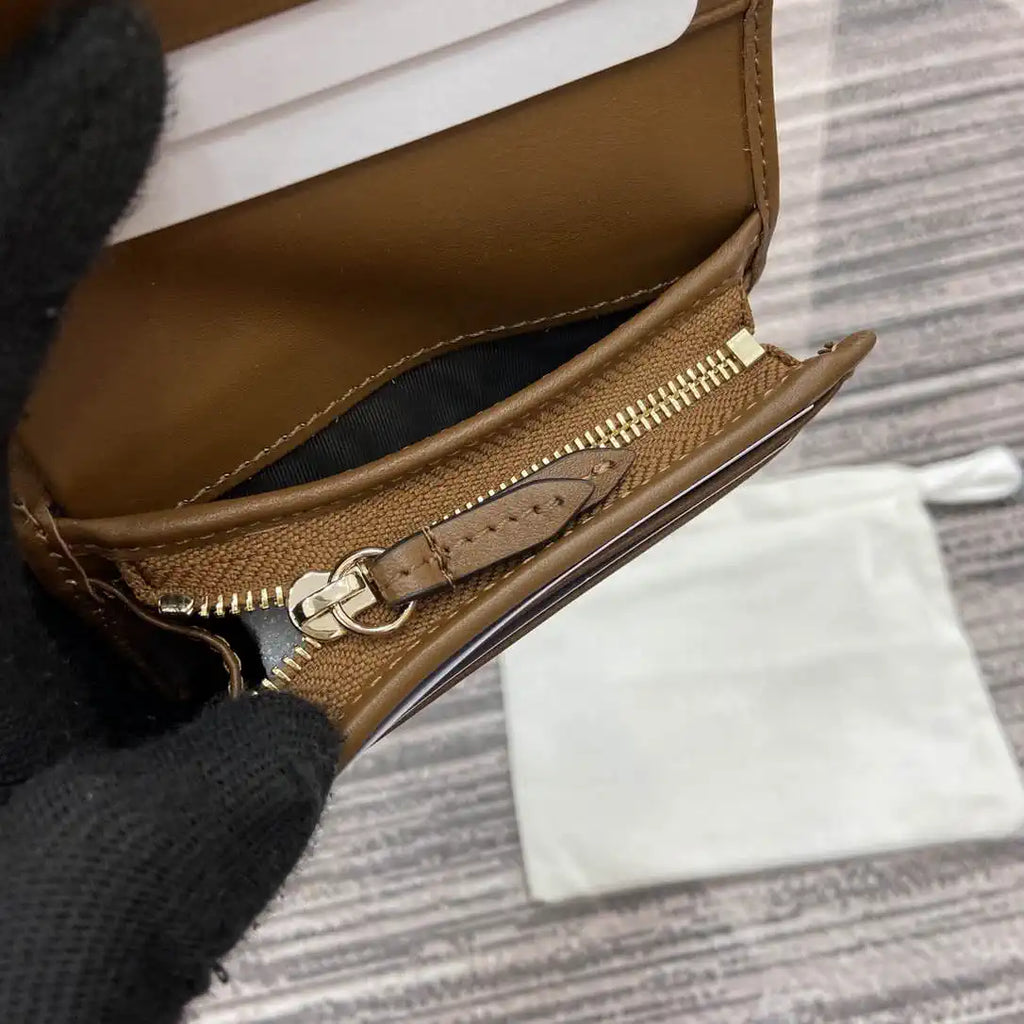 Gucci GG Emblem small wallet 820692 Navy Blue & Brown