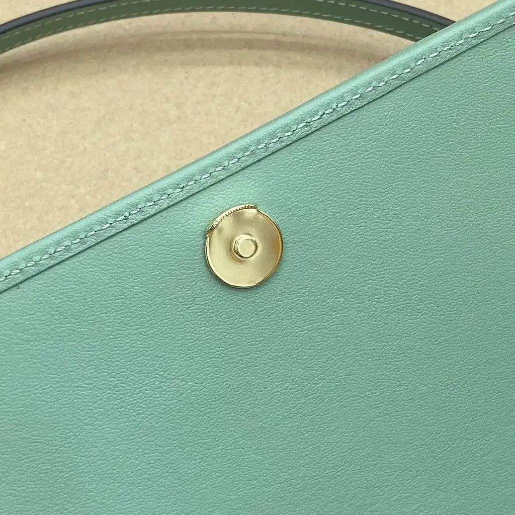 Gucci GG Emblem wallet with leather strap 820688 Biege & Green