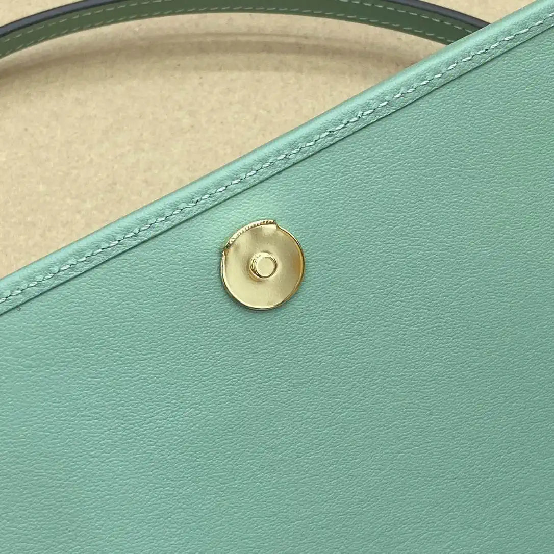 Gucci GG Emblem wallet with leather strap 820688 Biege & Green