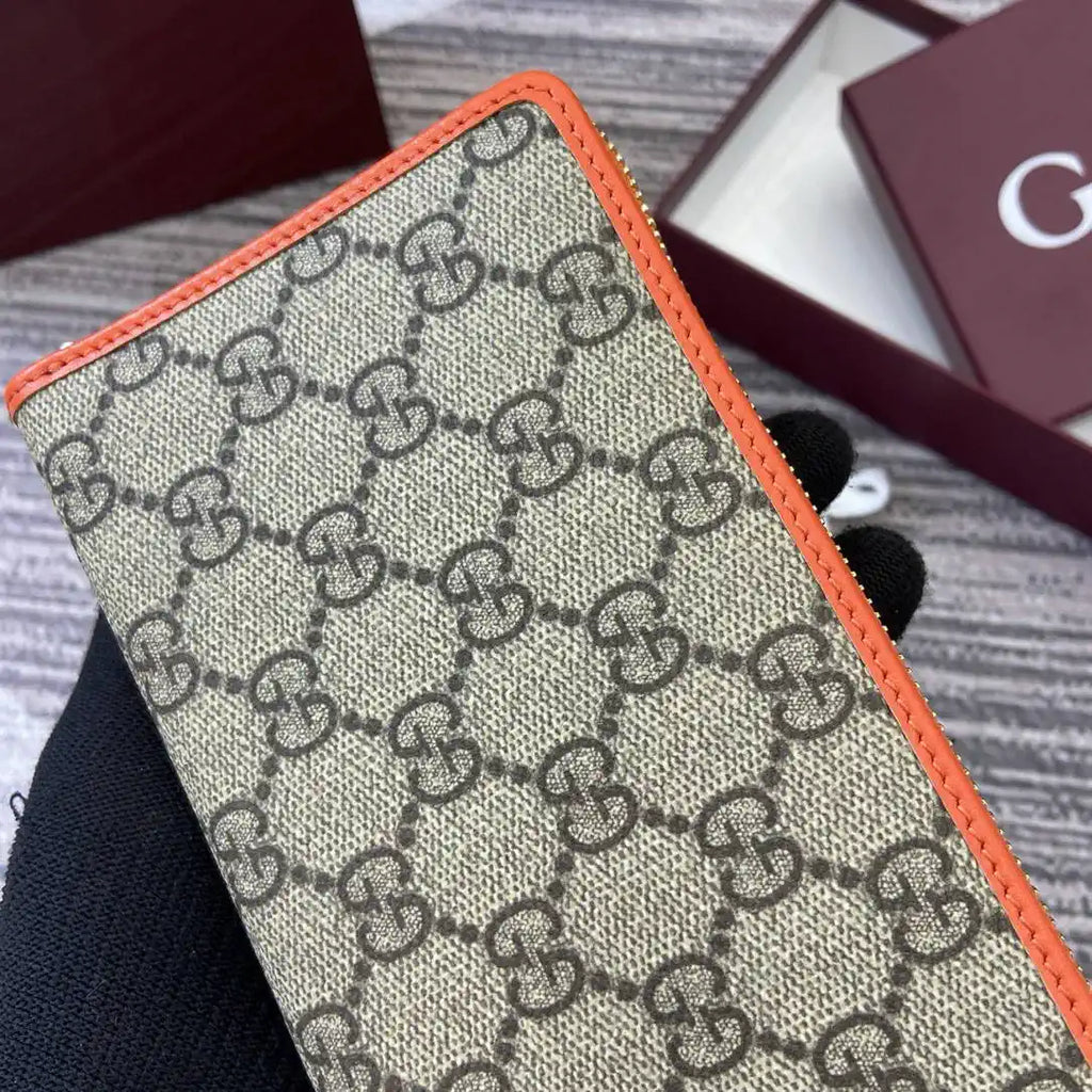 Gucci GG Emblem zip around wallet 819122 Biege & orange