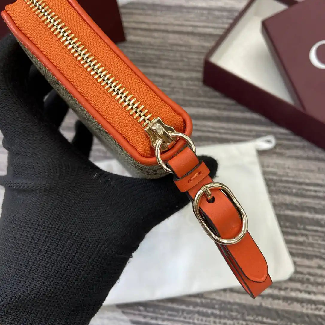 Gucci GG Emblem zip around wallet 819122 Biege & orange