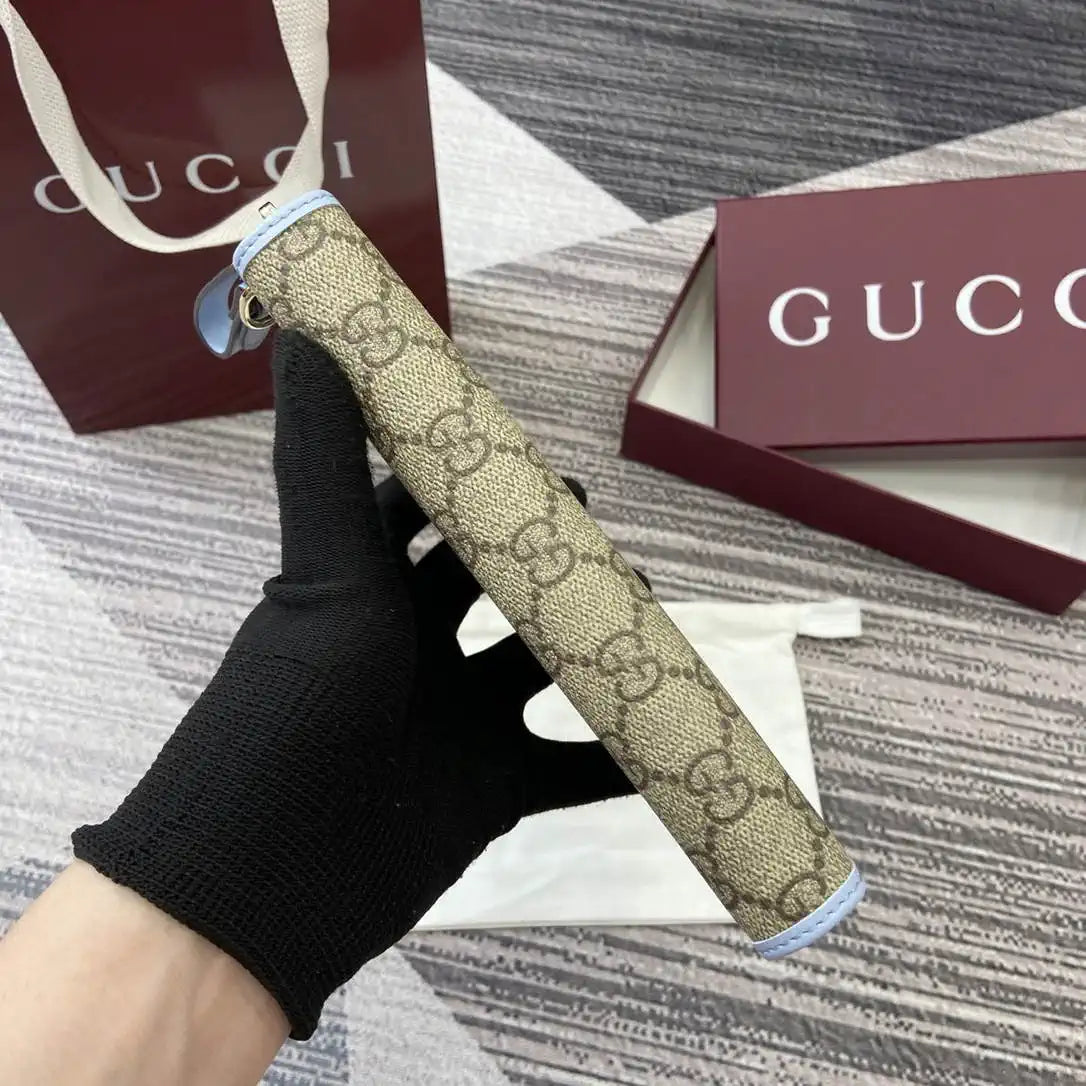 Gucci GG Emblem zip around wallet 819122 light blue