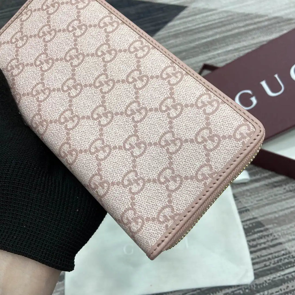 Gucci GG Emblem zip around wallet 819122 Pink