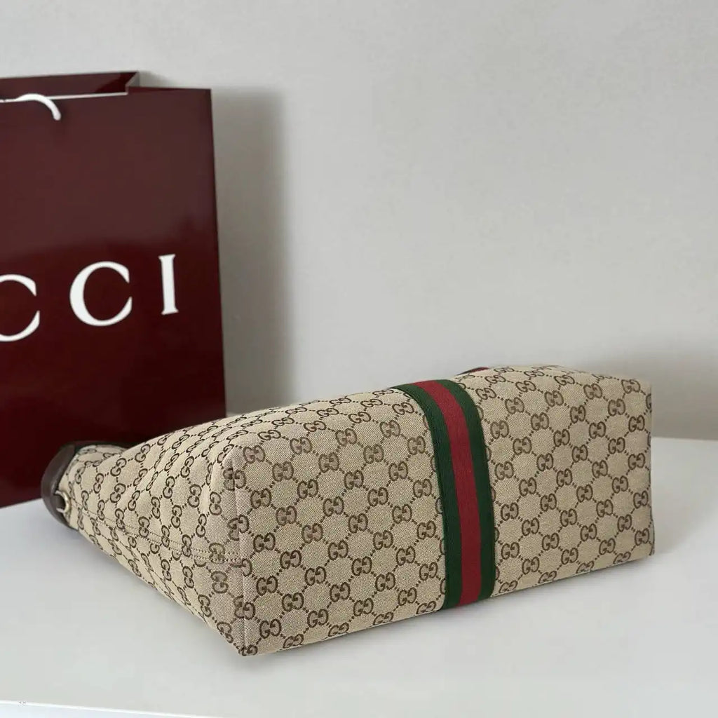 Gucci Giglio XL large tote bag 853971 Beige & dark brown GG canvas