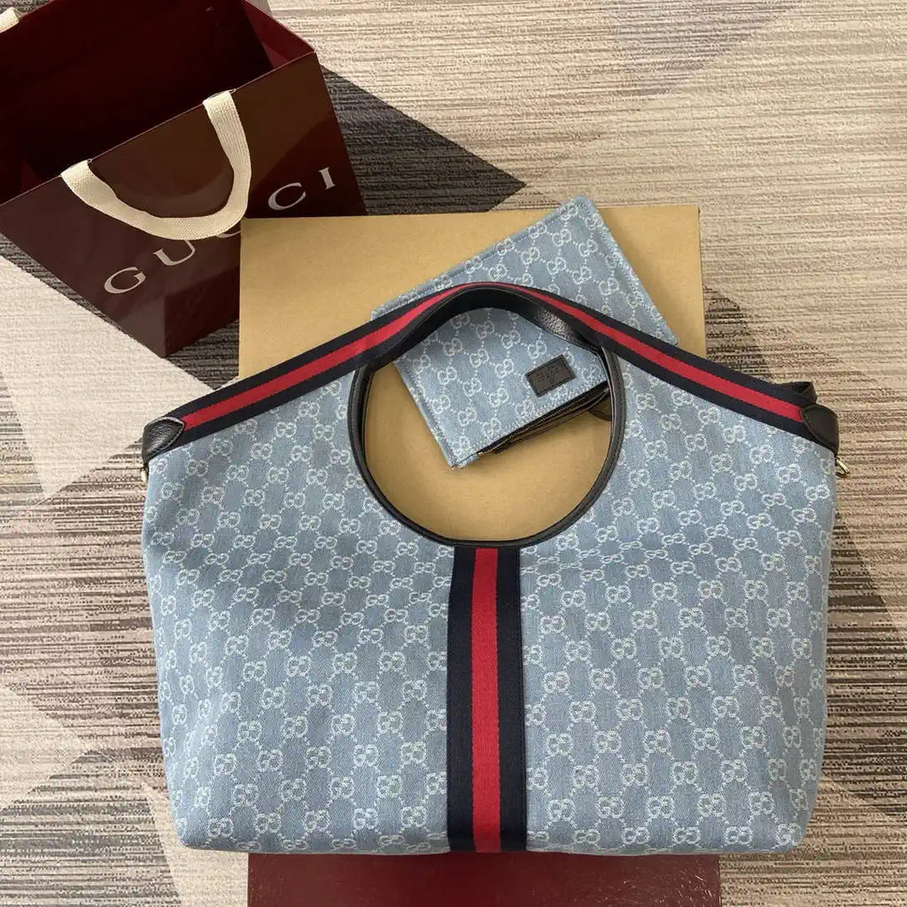 Gucci Giglio XL large tote bag 853971 Blue & White