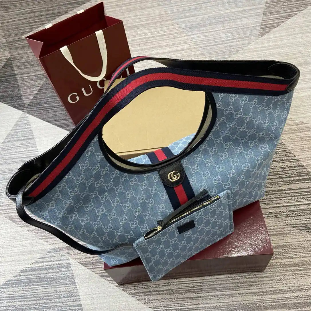 Gucci Giglio XL large tote bag 853971 Blue & White
