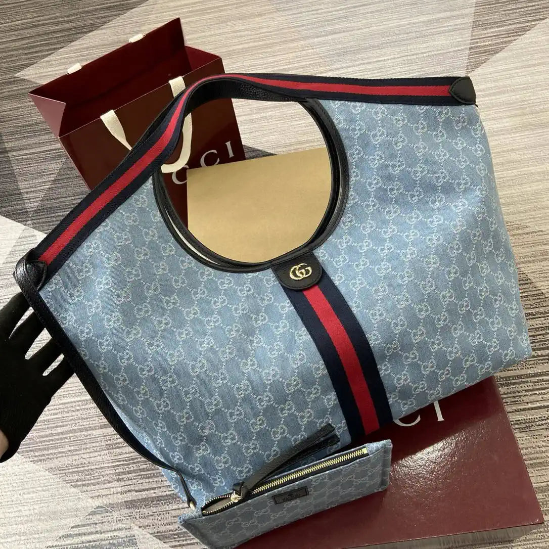 Gucci Giglio XL large tote bag 853971 Blue & White