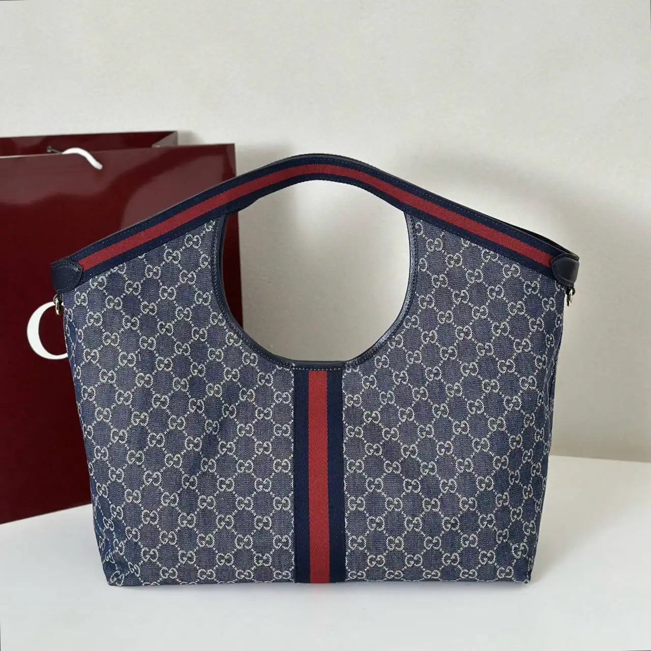 Gucci Giglio XL large tote bag 853971 navy Blue