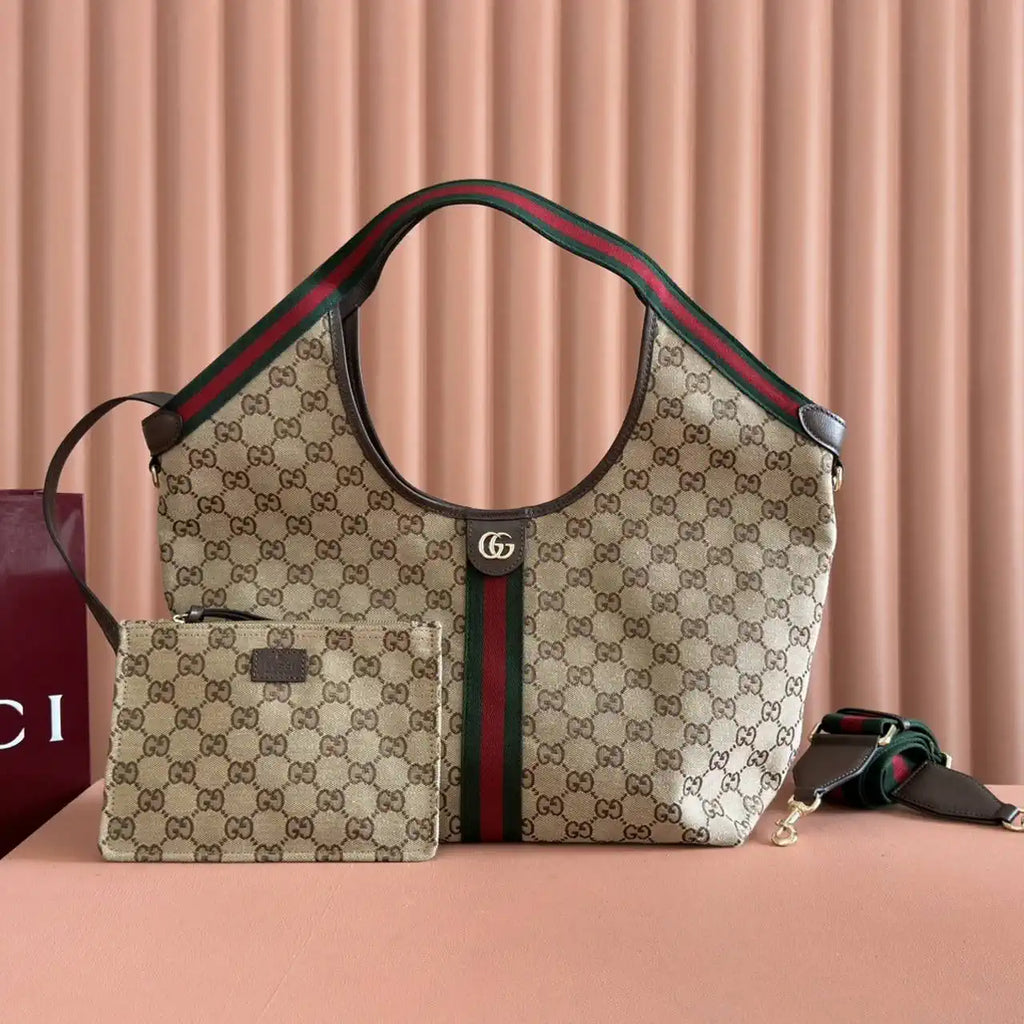 Gucci Giglio Large tote bag 853972 beige and brown GG canvas