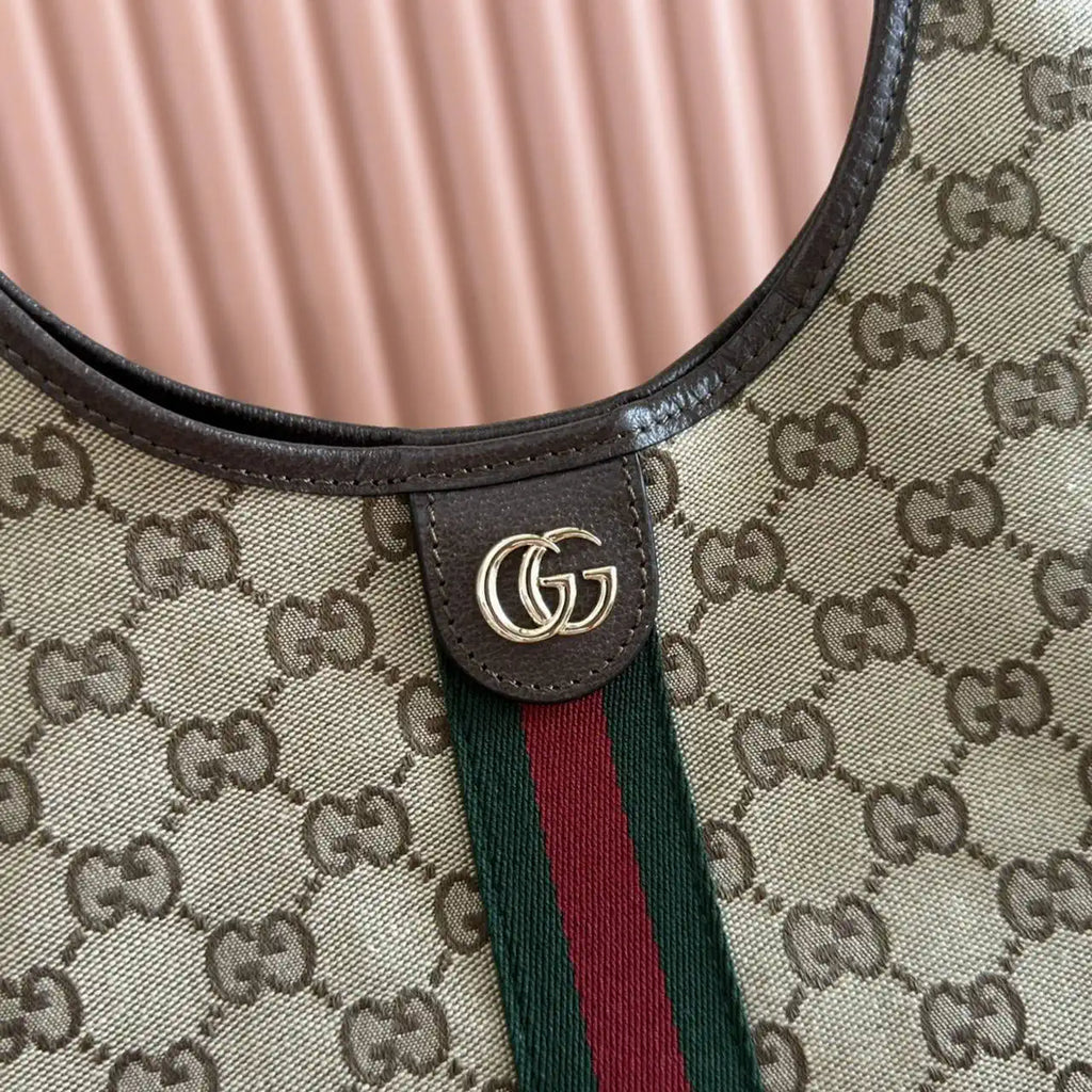 Gucci Giglio Large tote bag 853972 beige and brown GG canvas