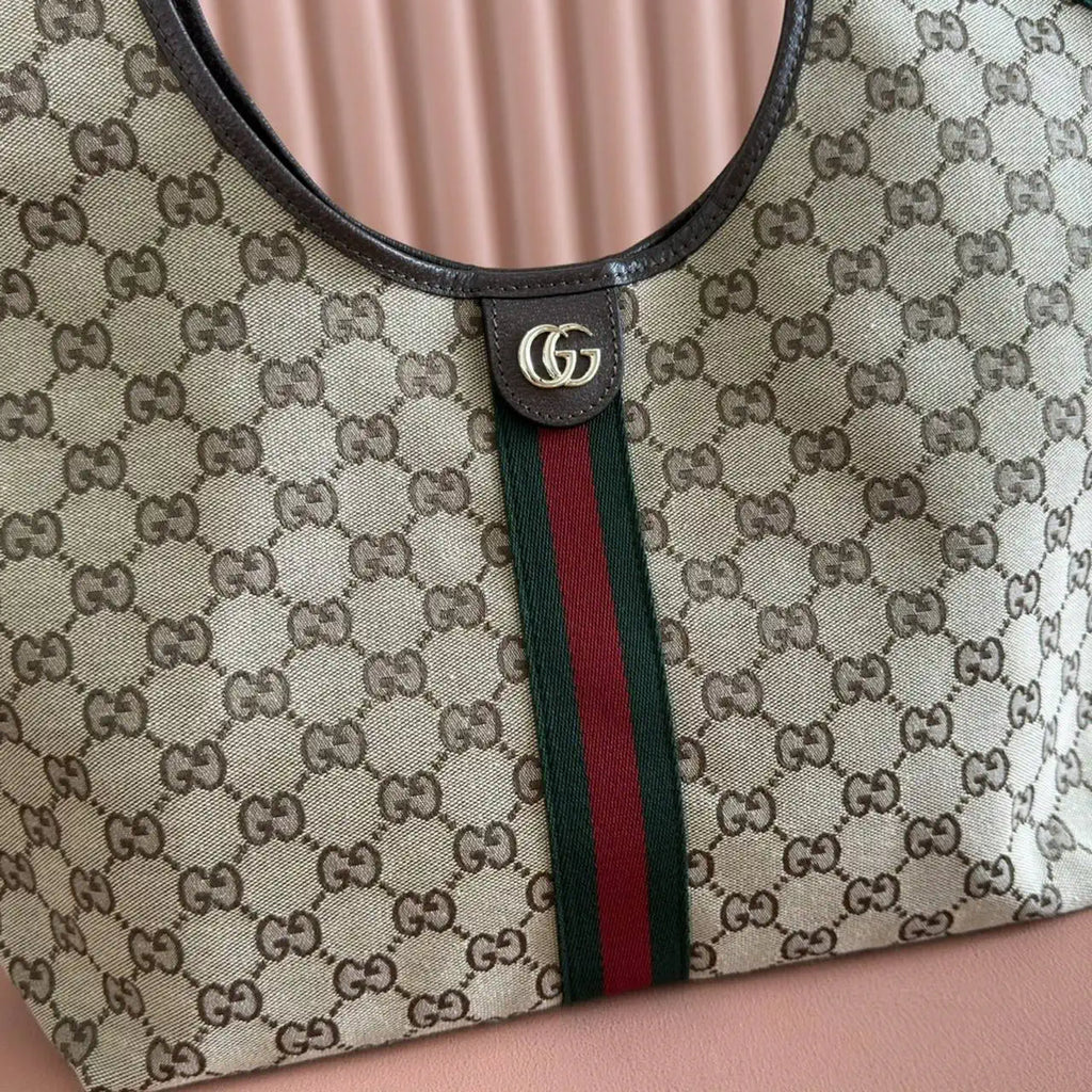 Gucci Giglio Large tote bag 853972 beige and brown GG canvas