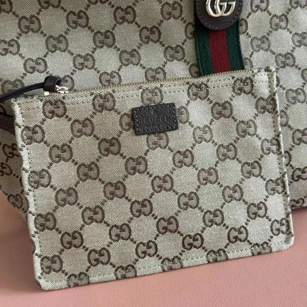 Gucci Giglio Large tote bag 853972 beige and brown GG canvas