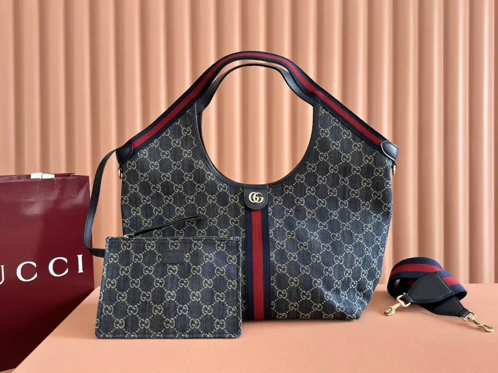 Gucci Giglio Large tote bag 853972 navy Blue