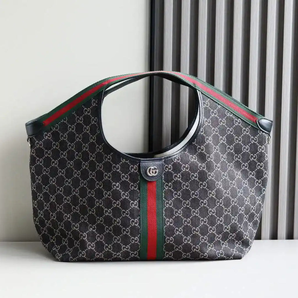 Gucci Giglio XL large tote bag 853971 Black GG canvas