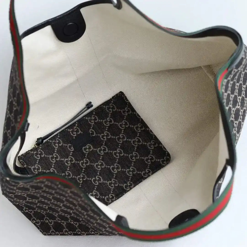 Gucci Giglio XL large tote bag 853971 Black GG canvas
