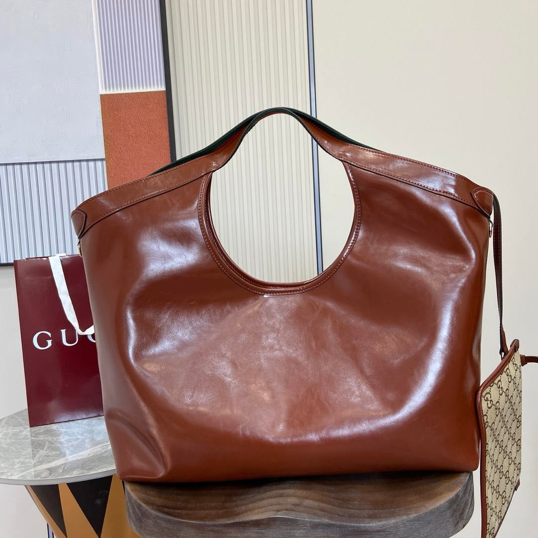 Gucci Giglio Large tote bag 853971  dark brown leather