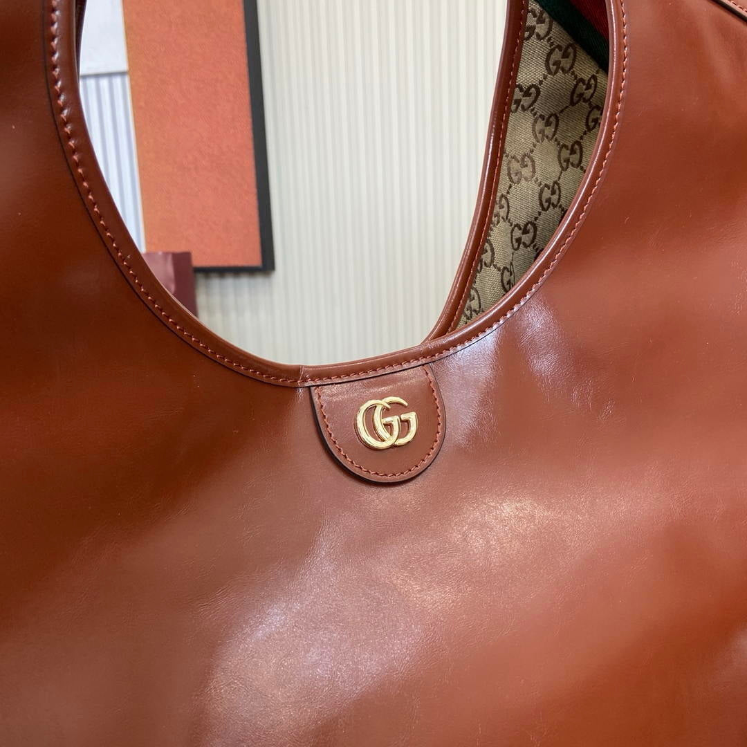Gucci Giglio Large tote bag 853971  dark brown leather