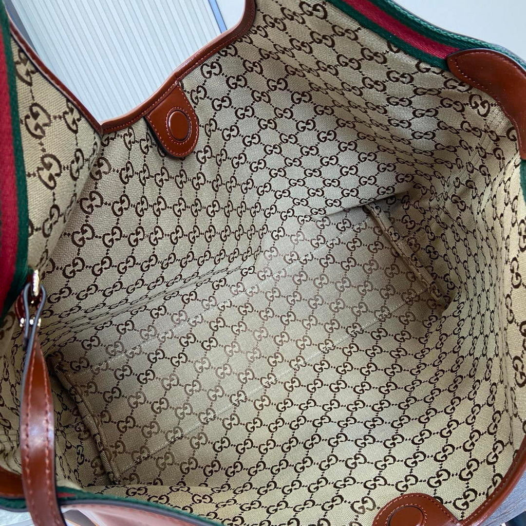 Gucci Giglio Large tote bag 853971  dark brown leather