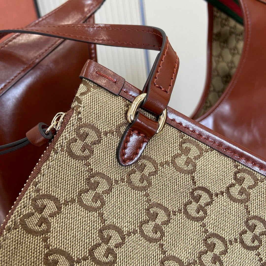 Gucci Giglio Large tote bag 853971  dark brown leather