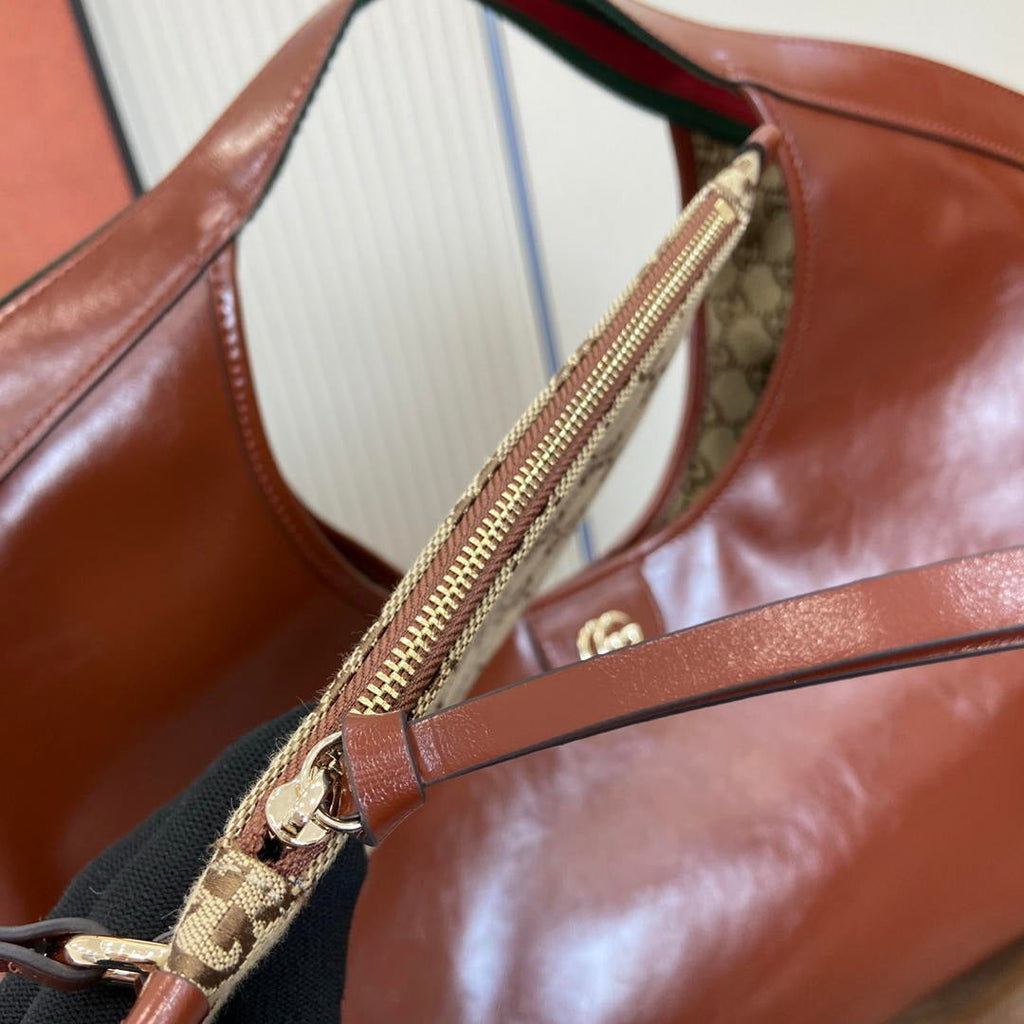 Gucci Giglio Large tote bag 853971  dark brown leather