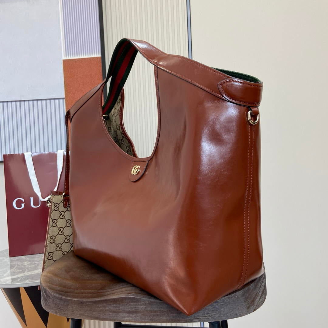 Gucci Giglio Large tote bag 853971  dark brown leather
