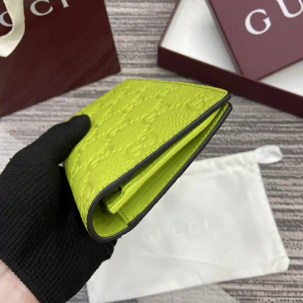 Gucci Imprint long wallet 835014 Lemon green
