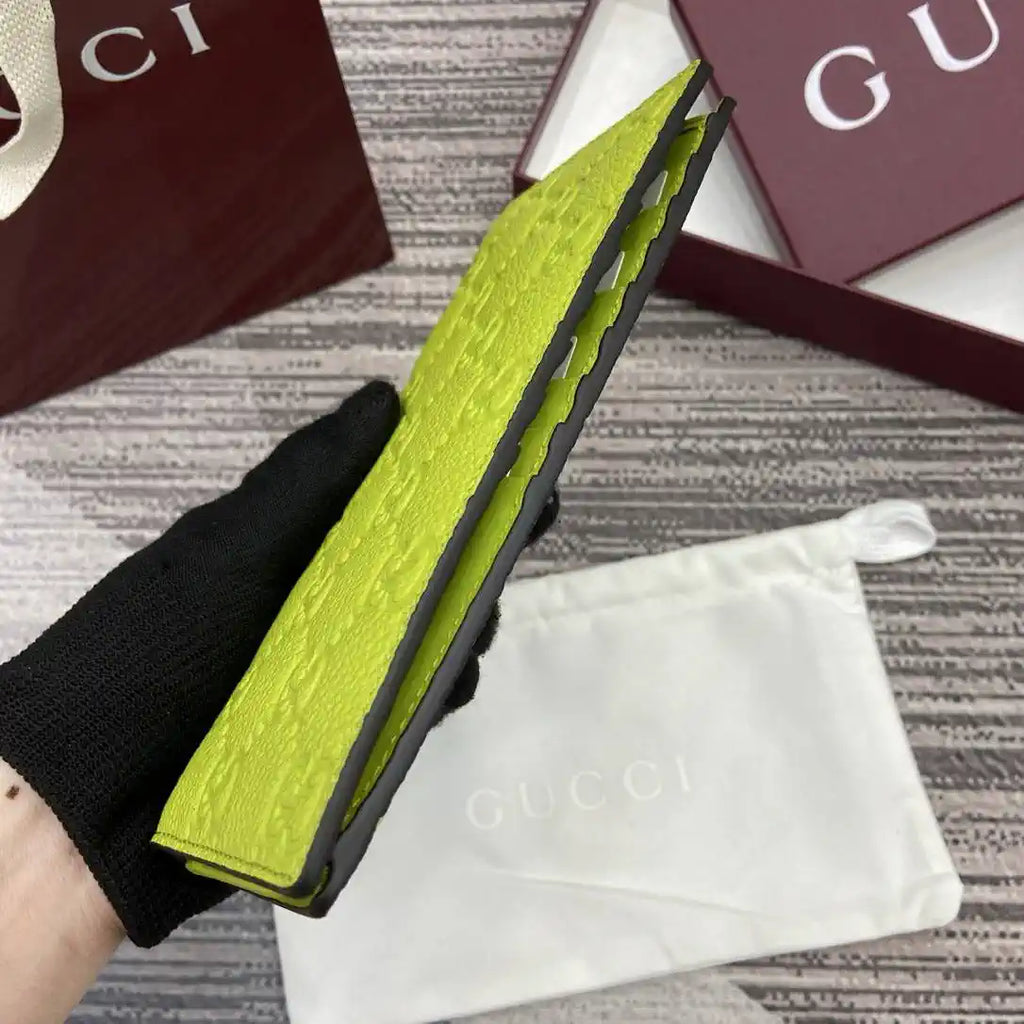 Gucci Imprint long wallet 835014 Lemon green