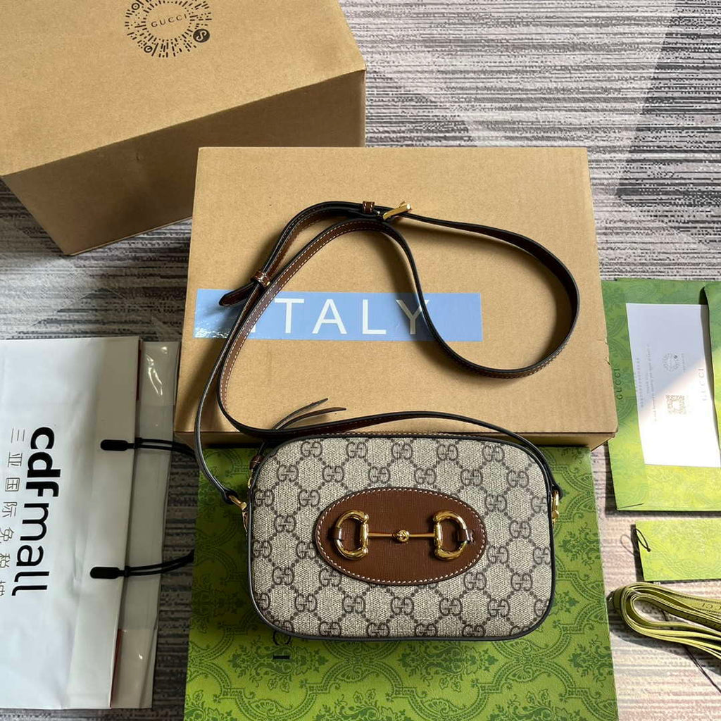 Gucci Horsebit 1955 mini shoulder bag 760196 Brown &Beige