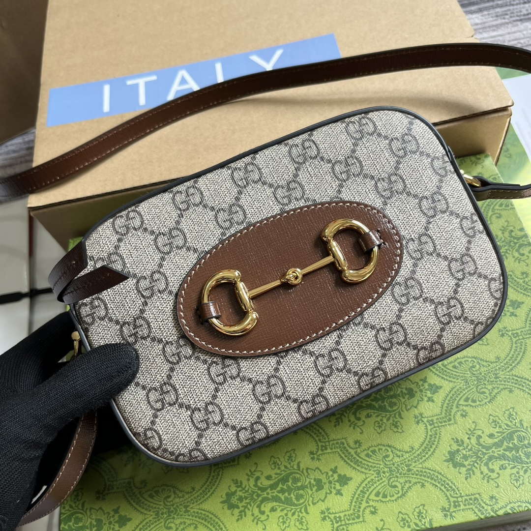 Gucci Horsebit 1955 mini shoulder bag 760196 Brown &Beige