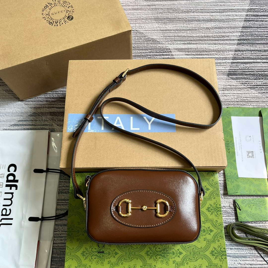 Gucci Horsebit 1955 mini shoulder bag 760196 Brown