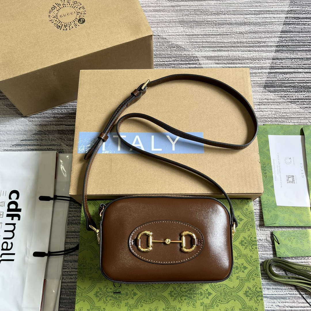 Gucci Horsebit 1955 mini shoulder bag 760196 Brown