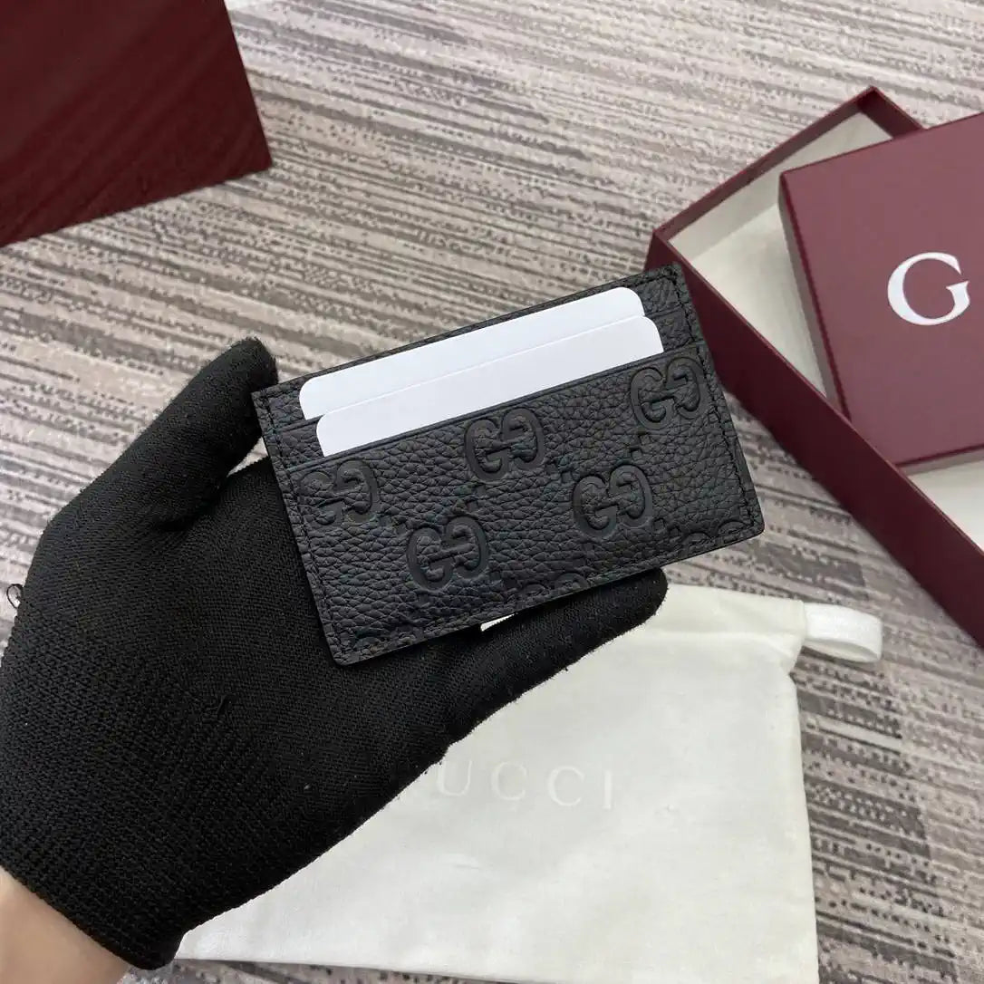 Gucci Imprint card case 835151 Black