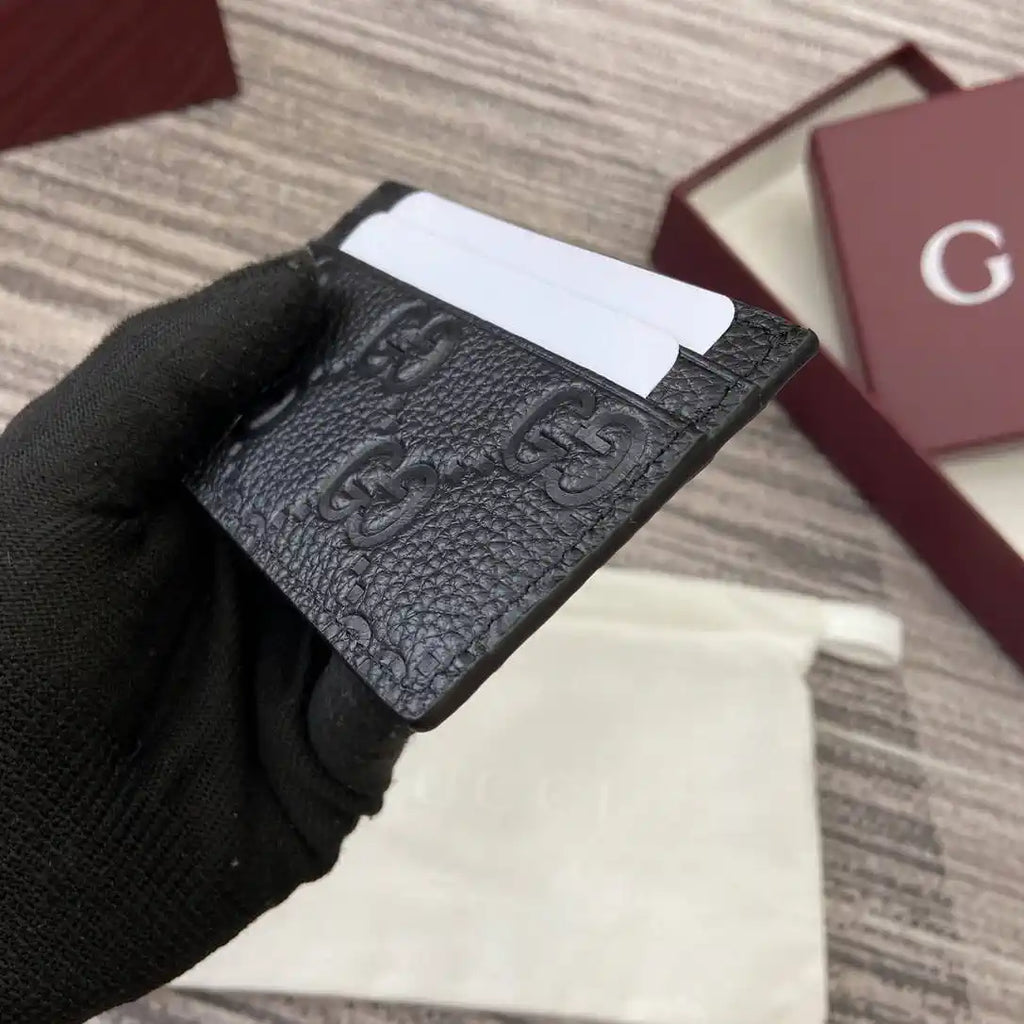 Gucci Imprint card case 835151 Black
