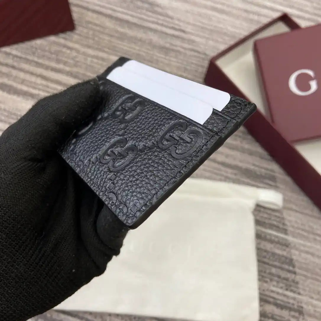 Gucci Imprint card case 835151 Black