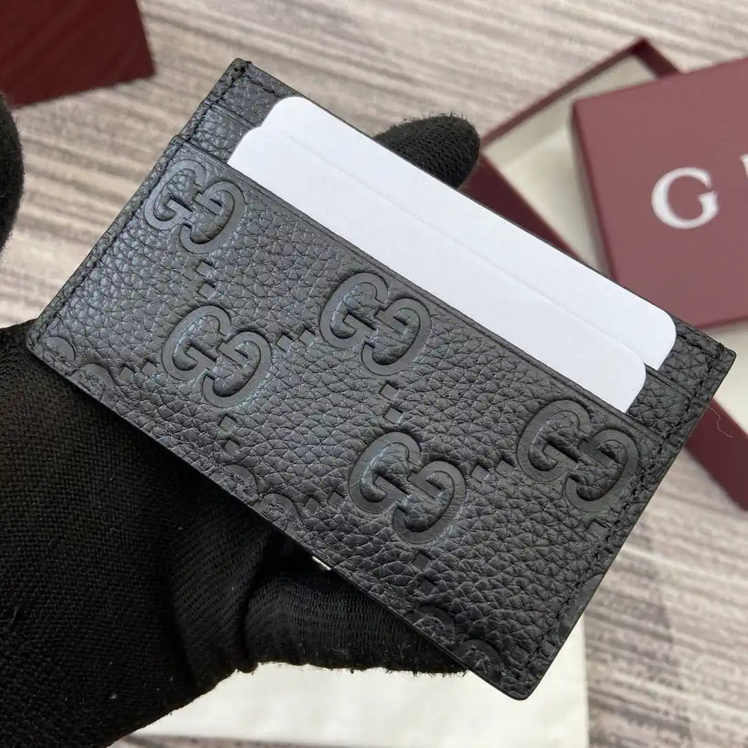 Gucci Imprint card case 835151 Black