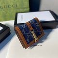 Gucci Jackie 1961 card case wallet 645536 Brown & navy