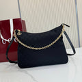 Gucci Lady Lunetta Chain medium shoulder bag A006OA Black Canvas