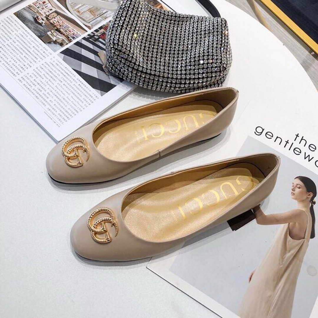 Gucci Loafers Fashion Gucci Sandals Women 81153 Apricot - luxibagsmall
