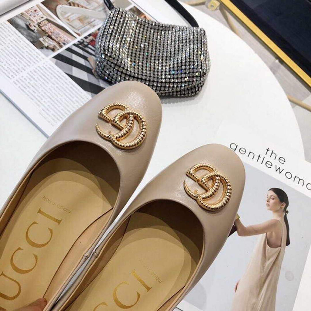 Gucci Loafers Fashion Gucci Sandals Women 81153 Apricot - luxibagsmall