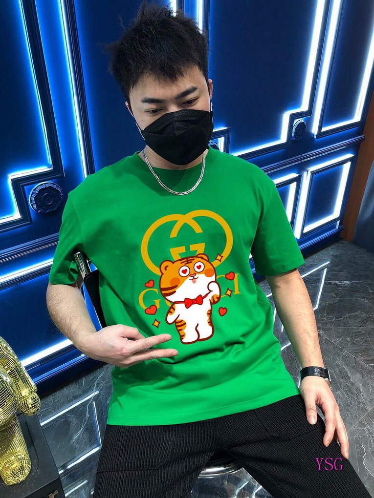 Gucci Men T-shirts Wholesale Gucci Short Sleeve Clothing G60908