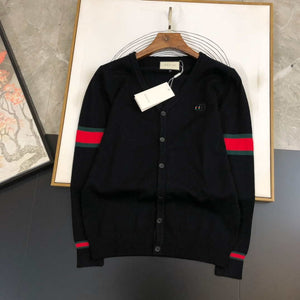 Gucci Men's Cardigan 576810 Designer Wool sweater with GG  G383181 - Navy Blue / M - View 2