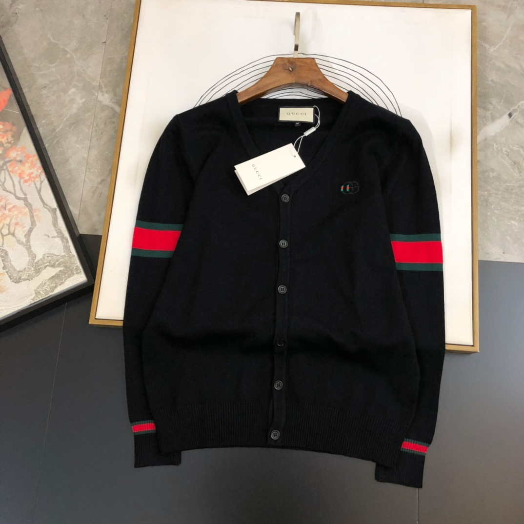 Gucci Men's Cardigan 576810 Designer Wool sweater with GG  G383181