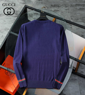 Gucci Men's Sweaters 576810 Designer Wool sweater with GG G383183 - Navy Blue / M - View 7
