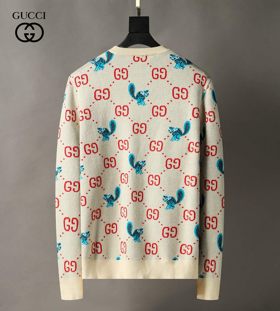 Gucci Men's Sweaters Designer Gucci Sweaters and Cardigans Clothing 36009 White and red