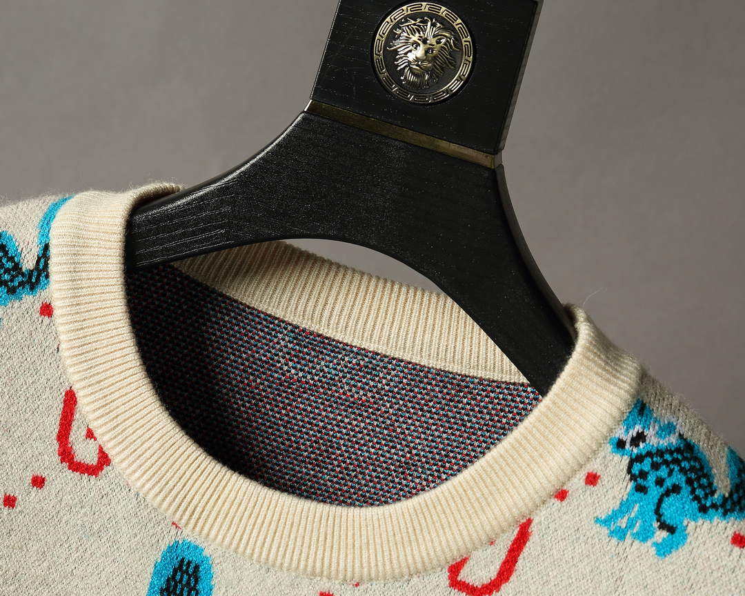 Gucci Men's Sweaters Designer Gucci Sweaters and Cardigans Clothing 36009 Navy Blue and red